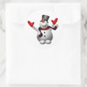 ハッピー雪だるま ラウンドシール (バッグ)