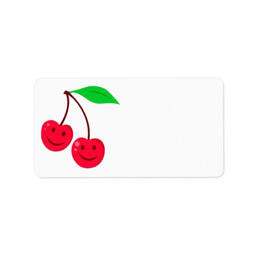 ハッピー顔さくらんぼ ラベル (正面)