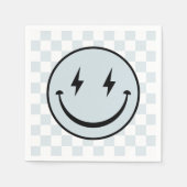 ハッピー顔グルーヴィブルーボーイ誕生日 スタンダードカクテルナプキン (正面)