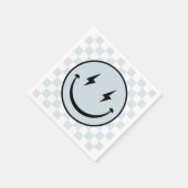 ハッピー顔グルーヴィブルーボーイ誕生日 スタンダードカクテルナプキン (角)