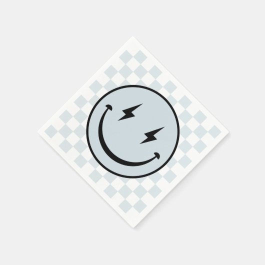 ハッピー顔グルーヴィブルーボーイ誕生日 スタンダードカクテルナプキン (角)