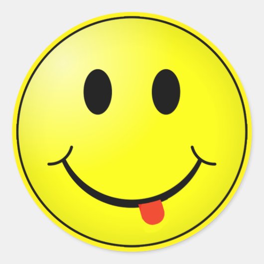 ハッピー顔ステッカー！ ラウンドシール (正面)