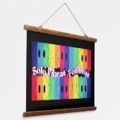 ハッピー顔スペインの文言 |感動的引用文 吊り下げ型タペストリー (傾斜あり)