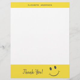 ハッピー顔スマイリングありがとう名前を追加 レターヘッド