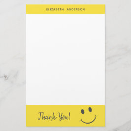 ハッピー顔スマイリングありがとう名前を追加 便箋