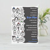 ハッピー顔バーバルミツワー招待状招待状 招待状 (スタンド正面)