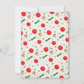 ハッピー顔ピザバースデーパーティーの招待 招待状 (裏面)