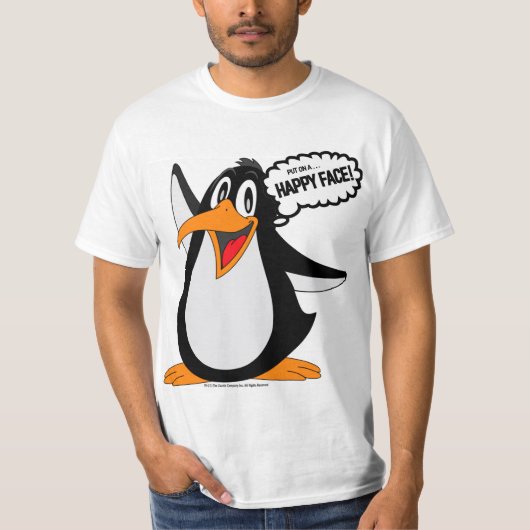 「ハッピー顔ペンギン」Tシャツ Tシャツ (正面)