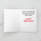 ハッピー顔ユーモアのある誕生日カード カード (内部)