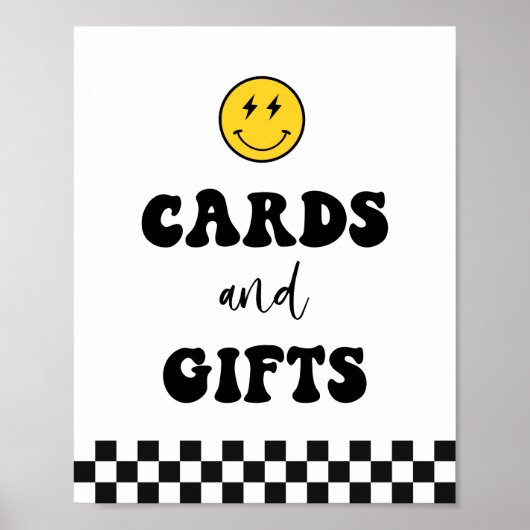 ハッピー顔ワンハッピーダードカードとギフトサイン ポスター (正面)