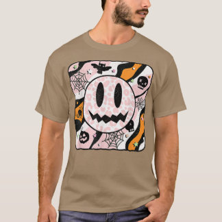 ハッピー顔不気味シーズン面白いハロウィーン4205 Tシャツ