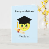 ハッピー顔卒業カード カード (黄色い花)