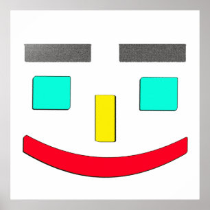 「ハッピー顔」かわいいデザイン。買今 ポスター