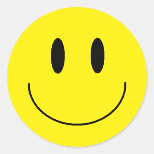 「ハッピー顔」スタンプ ラウンドシール (正面)