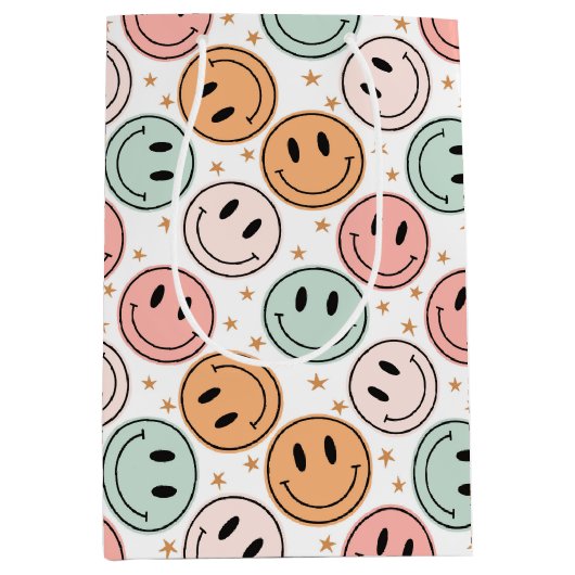 ハッピー顔 ミディアムペーパーバッグ (正面)