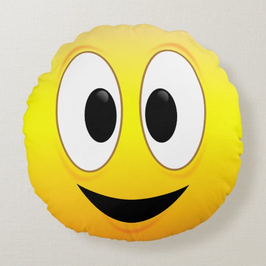 ハッピー顔 ラウンドクッション (正面)