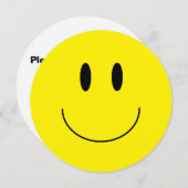 「ハッピー顔」ラウンド招待状 招待状 (正面/裏面)