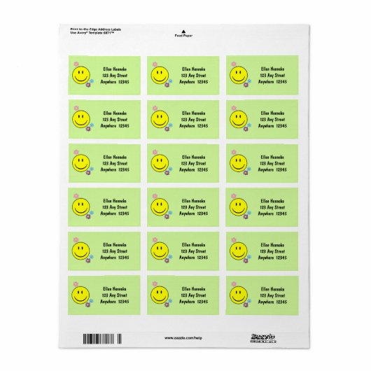ハッピー顔 ラベル (フルシート)