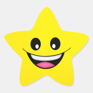 ハッピー顔 星シール