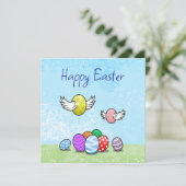 ハッピー飛んでいるイースターエッグ シーズンカード (スタンド正面)