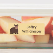 ハッピー食べヤクの草の漫画パーソナライズされた ラベル (貼付)