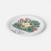 ハッピー魔法のカエルの赤ちゃんシャワー ペーパープレート (アングル)