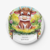 ハッピー魔法の牛誕生日 ペーパープレート (正面)