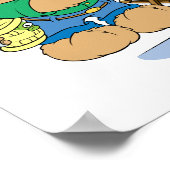 ハッピー魚釣りフィッシャーマンベア ポスター (角)