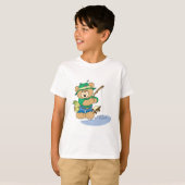 ハッピー魚釣りフィッシャーマンベア Tシャツ (正面フル)
