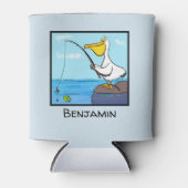 ハッピー魚釣りペリカン漫画 缶クーラー (正面)