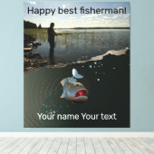 ハッピー魚釣り キャンバスプリント (インサイチュ (ウッドフロア))