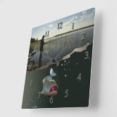 ハッピー魚釣り  スクエア壁時計 (傾斜)