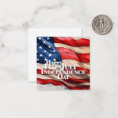 ハッピー４日７月 - 独立記念日 ノートカード (正面/裏面インサイチュ)