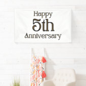 ハッピー5周年 3x5ビニールバナー 横断幕 (インサイチュ)