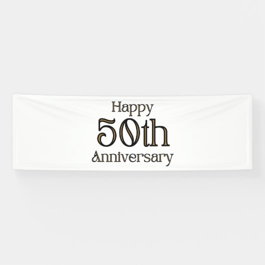 ハッピー５０周年 ２．５×８ビニールバナー 横断幕 (横)