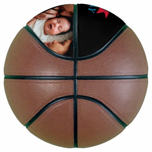 ハッピー1日目の父の日フォトコラージュタイポグラフィ バスケットボール (右)