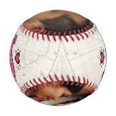 ハッピー1日目の父の日ヴィンテージマップパパベビー写真 野球ボール (裏面)