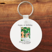 ハッピー1歳の誕生日の写真シンプルのエレガントCutemodern キーホルダー (正面)