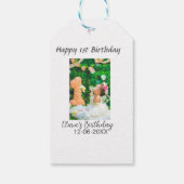 ハッピー1歳の誕生日の写真シンプルのエレガントCutemodern ギフトタグ (裏面)