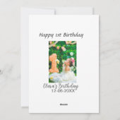 ハッピー1歳の誕生日の写真シンプルのエレガントCutemodern シーズンカード (裏面)