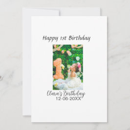 ハッピー1歳の誕生日の写真シンプルのエレガントCutemodern シーズンカード