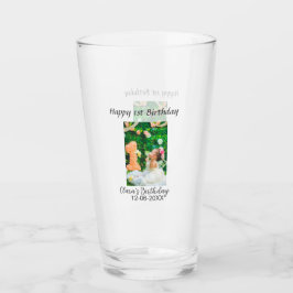 ハッピー1歳の誕生日の写真シンプルのエレガントCutemodern タンブラーグラス