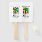 ハッピー1歳の誕生日の写真シンプルのエレガントCutemodern ハンドファン (正面&裏面)