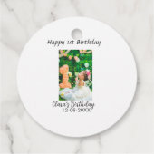 ハッピー1歳の誕生日の写真シンプルのエレガントCutemodern フェイバータグ (裏面)