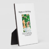 ハッピー1歳の誕生日の写真シンプルのエレガントCutemodern フォトプラーク (側面)