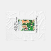 ハッピー1歳の誕生日の写真シンプルのエレガントCutemodern フリースブランケット (正面(横))