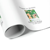 ハッピー1歳の誕生日の写真シンプルのエレガントCutemodern ラッピングペーパー (ロールコーナー)