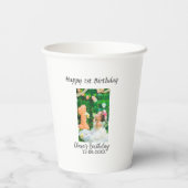 ハッピー1歳の誕生日の写真シンプルのエレガントCutemodern 紙コップ (裏面)