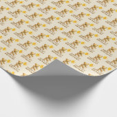 ハッピー1歳の誕生日、クマユニセックスファースト誕生日 ラッピングペーパー (角)