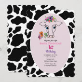 ハッピー1歳 誕生日 招待状 (正面/裏面)